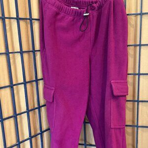 Love & Sports Fleece Cargo Joggers Magenta Pink – Women’s Small